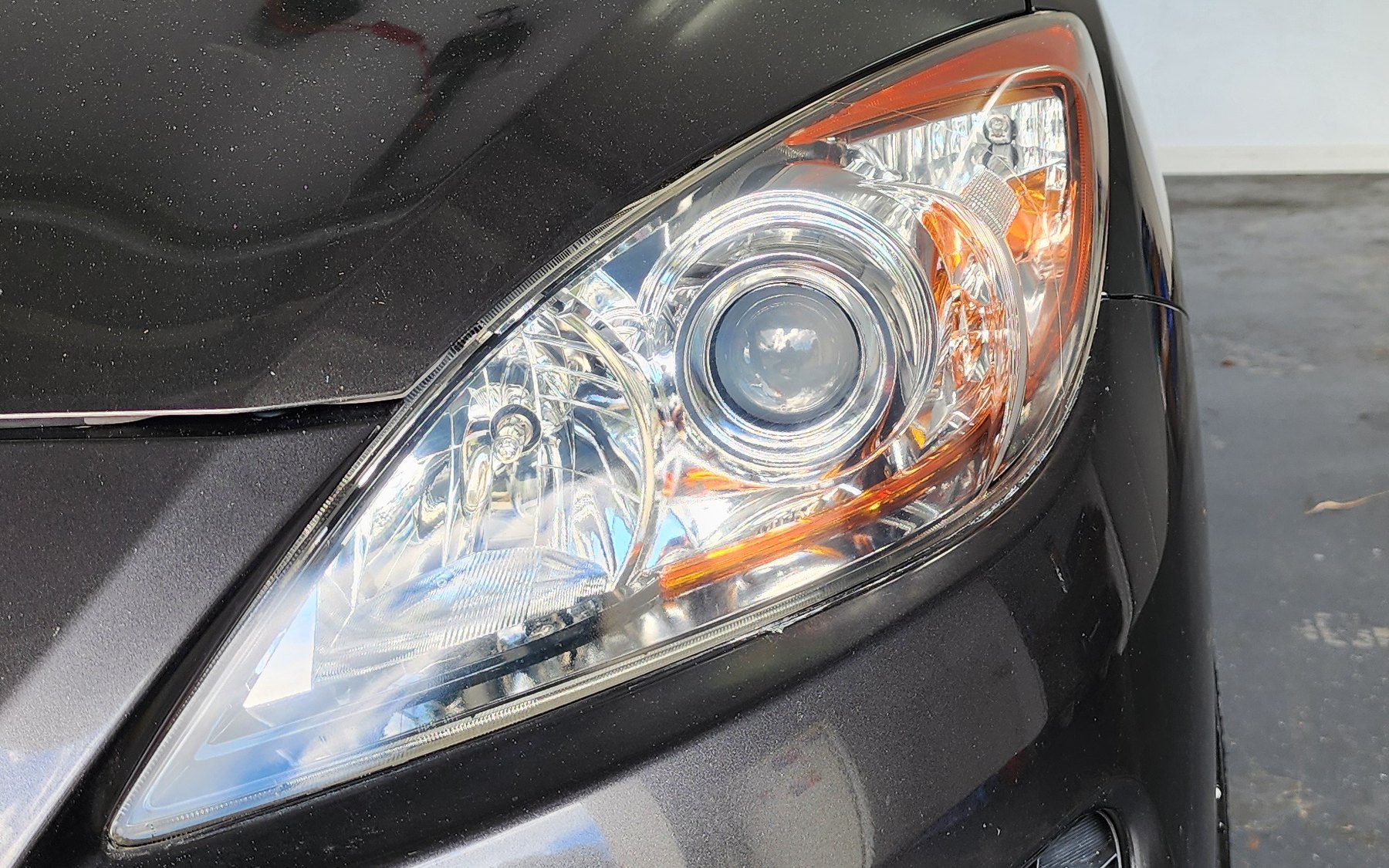 The same headlight after restoration