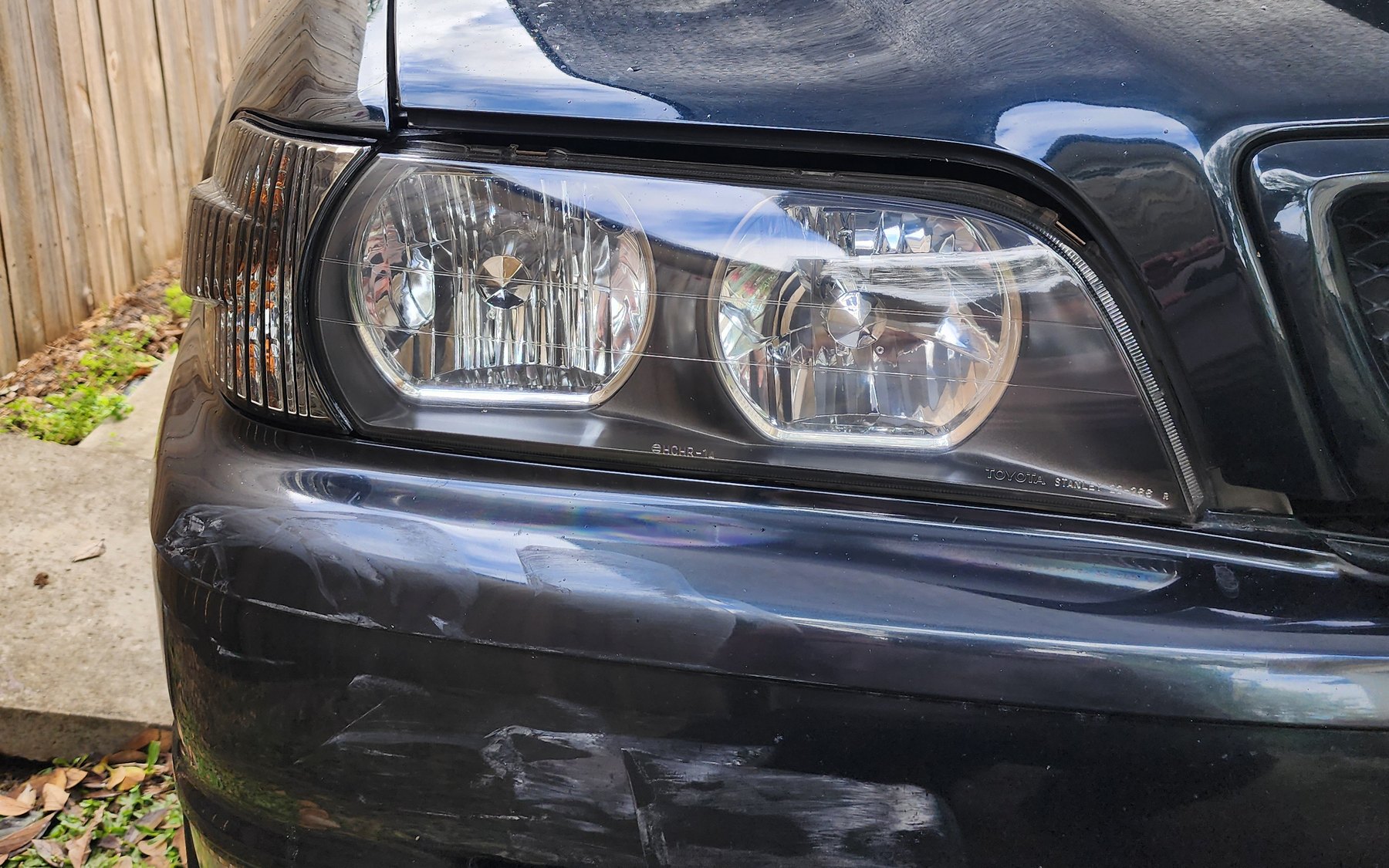 The same headlight after restoration