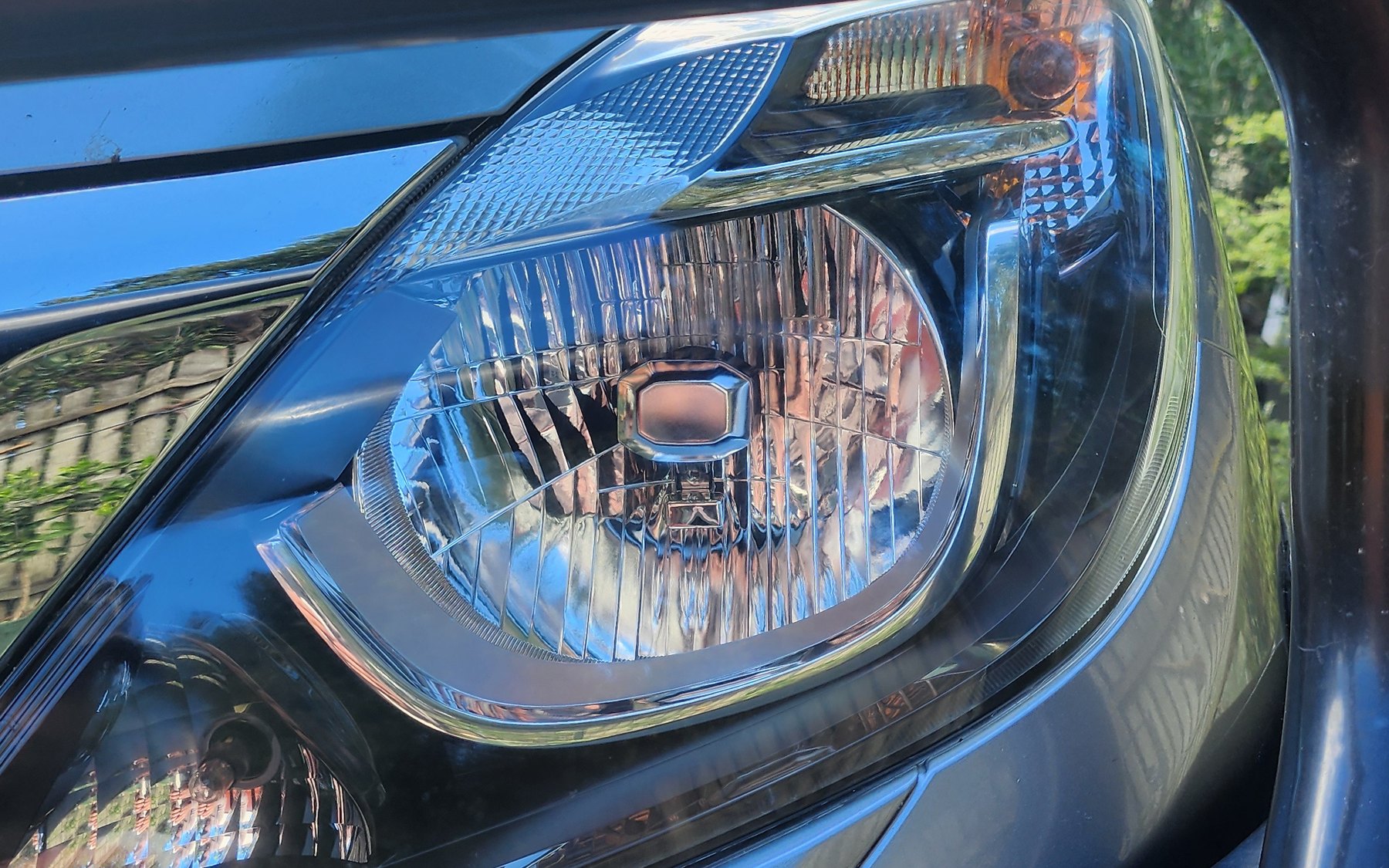 The same headlight after restoration