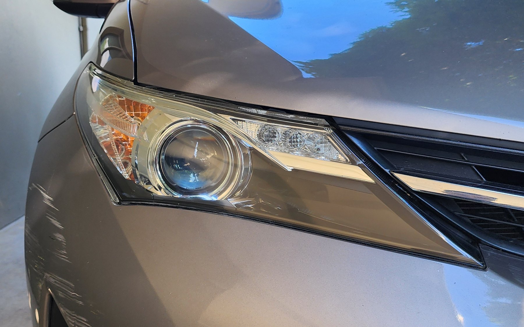 The same headlight after restoration